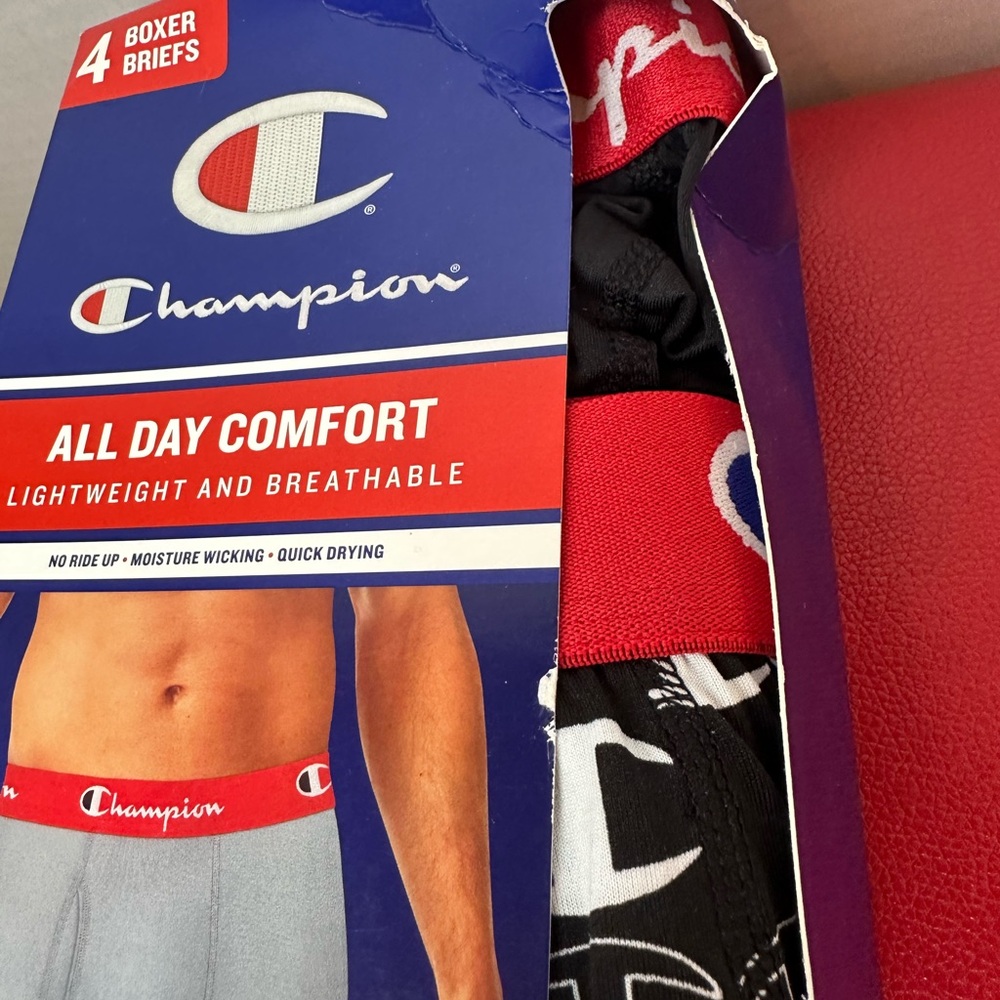Champion Men's Gray and Black Boxer Briefs size Large Damaged box, NEW - Picture 2 of 6
